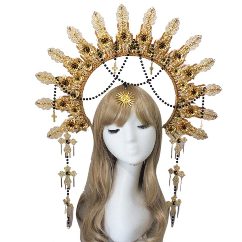 Baroque Luxury Hair Hoop Headwear Gothic Crown Material Package Goddess Pearl Headband Hair Accs for Women Photo