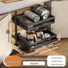 Punch-Free Under-Mount Kitchen Cabinet Pull-Out Dish & Bowl Storage Rack