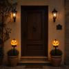 Dusk to Dawn Solar Pathway Lamps Halloween Pumpkin Light, Ghost Yard Stake Smart Sensor Garden Lights Lamp, Waterproof Outdoor Decor Light