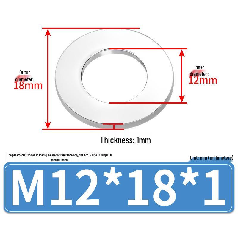 Jin Juntai Thick & Thin Stainless Steel Flat Washer, Round M10-M36