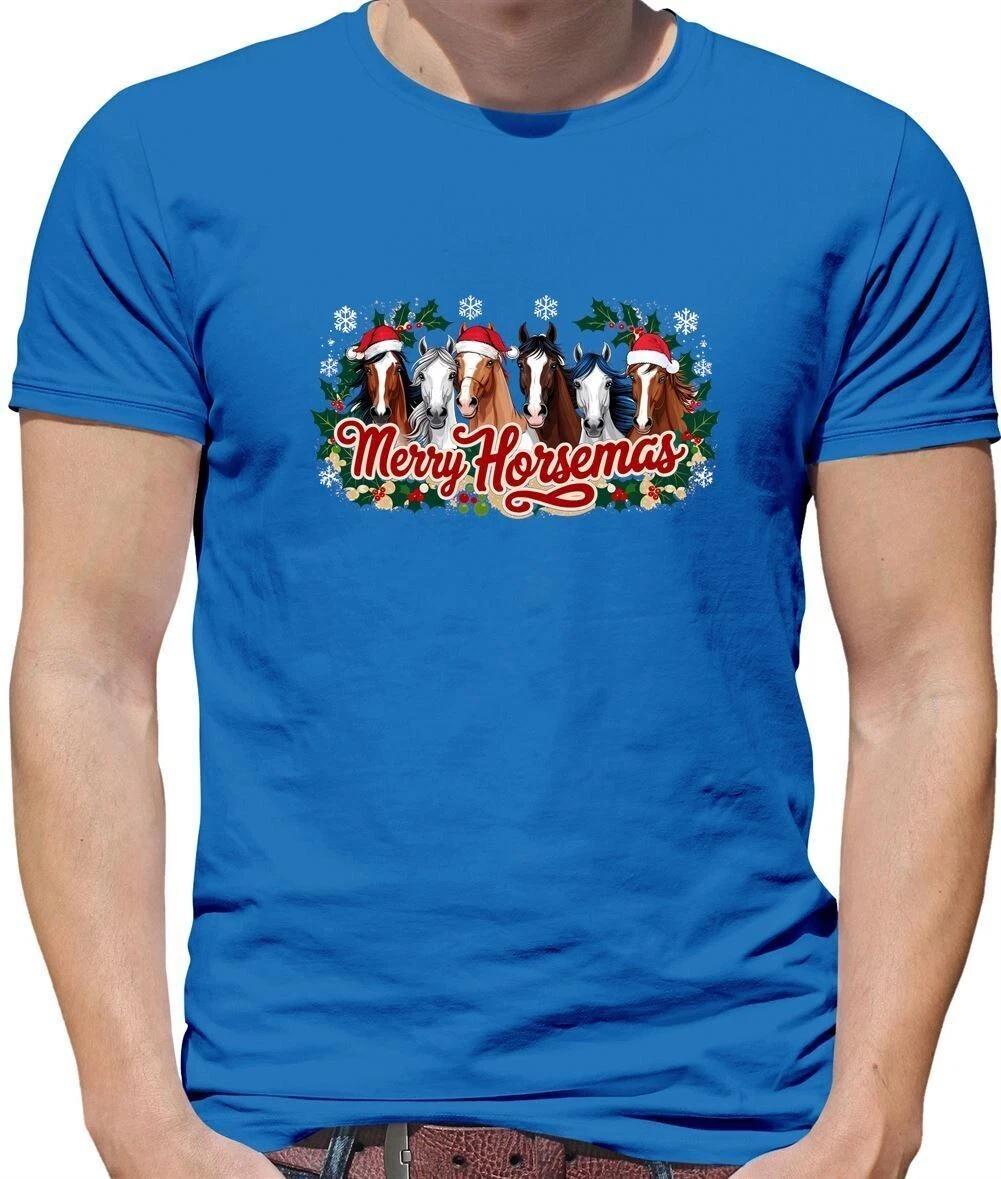

Merry Horsemas Wreath - Mens T-Shirt - Horses Ride Christmas Horse Love Riding 3XL
