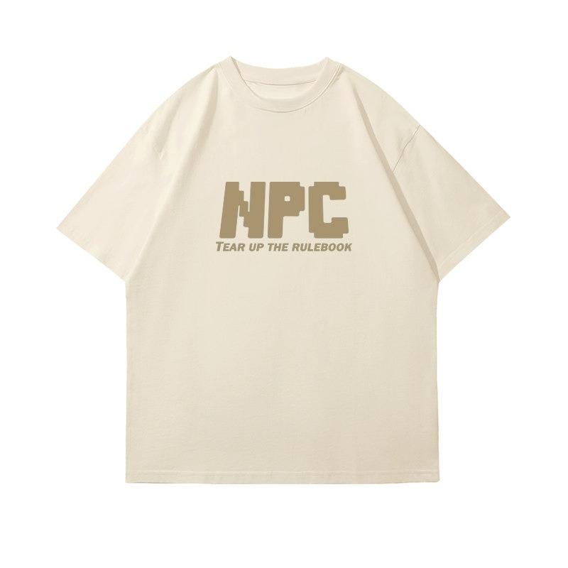 2026 Japan And Korean Npc Pixel Letters Shortsleeved Tshirt For Unisex And Unisex With The Same Commuting Style Travel Half Sleeve
