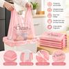 50Pcs Pull-Tear Printed Trash Bags Thickened Vest Bags New Garbage Bags  Kitchen
