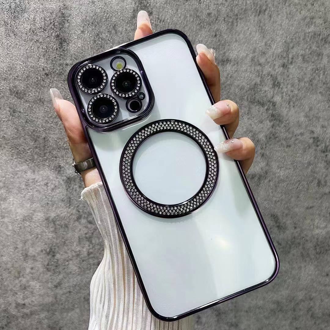 

Applicable To Apple 16proMax Diamond inlaid Magnetic Phone Case Goddess IPhone 15 Full Pack Lens Film 14 Protection Case iPhone12promax