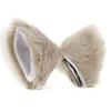 Fujitatsu Cat Ear Headband with Pins, Maid Cosplay, for Kids and Adults, Fluffy, Can Be Used As a Headband or Pin, Yellow Gray X White, KDG148YEG-WHT