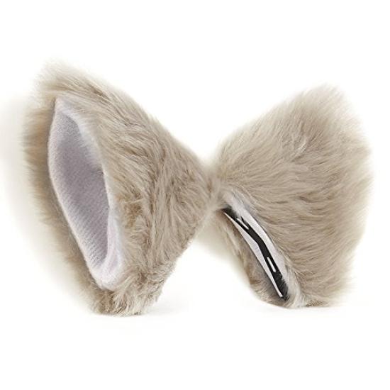 

Fujitatsu Cat Ear Headband with Pins, Maid Cosplay, for Kids and Adults, Fluffy, Can be Used as a Headband or Pin, Yellow Gray x White, KDG148YEG-WHT