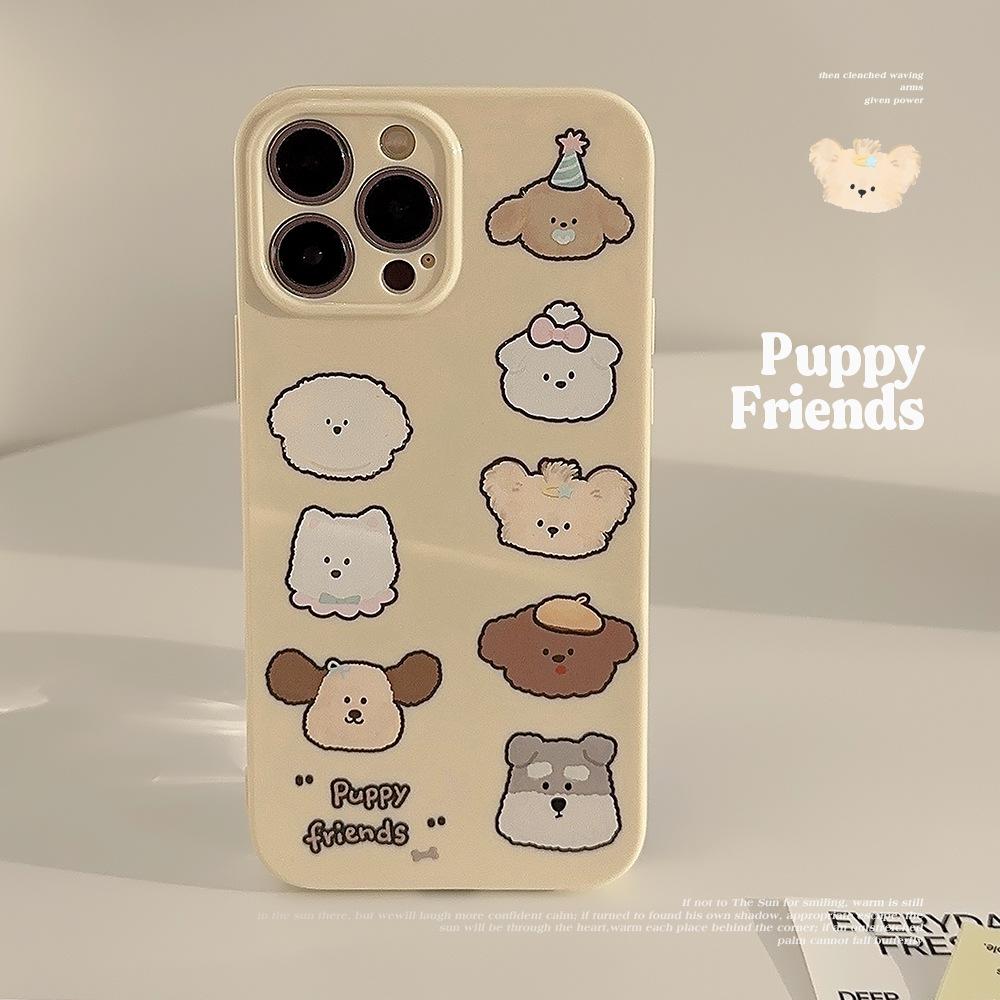 Cute Puppy Head Iphone14 Mobile Phone Case Apple 13 Cartoon 11 Silicone 16 Soft 12 Suitable for 15promax