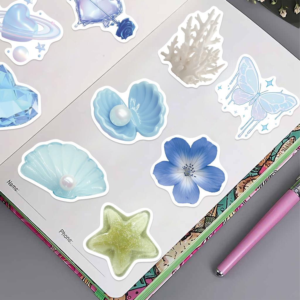 50PCS Dream Color Stickers Blue Healing Graffiti Mug Mobile Phone Laptop Luggage Decoration Stickers