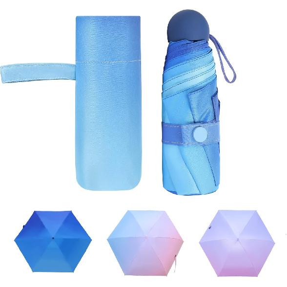 TIME LOVER Compact Travel Umbrella - Portable Mini Folding Umbrella with UV Protection for Rain, Girls and Women