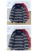 Men's Autumn/Winter High-End Retro Polo Collar Striped Mink Fur Sweater