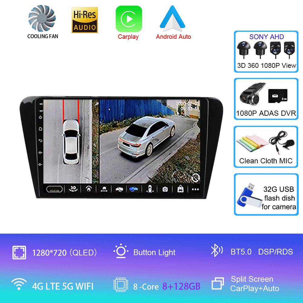 Pentru Volkswagen Skoda Octavia 3 A7 2013-2018 auto radio multimedia player video navigație GPS 4G Carplay 2 DIN Android 14