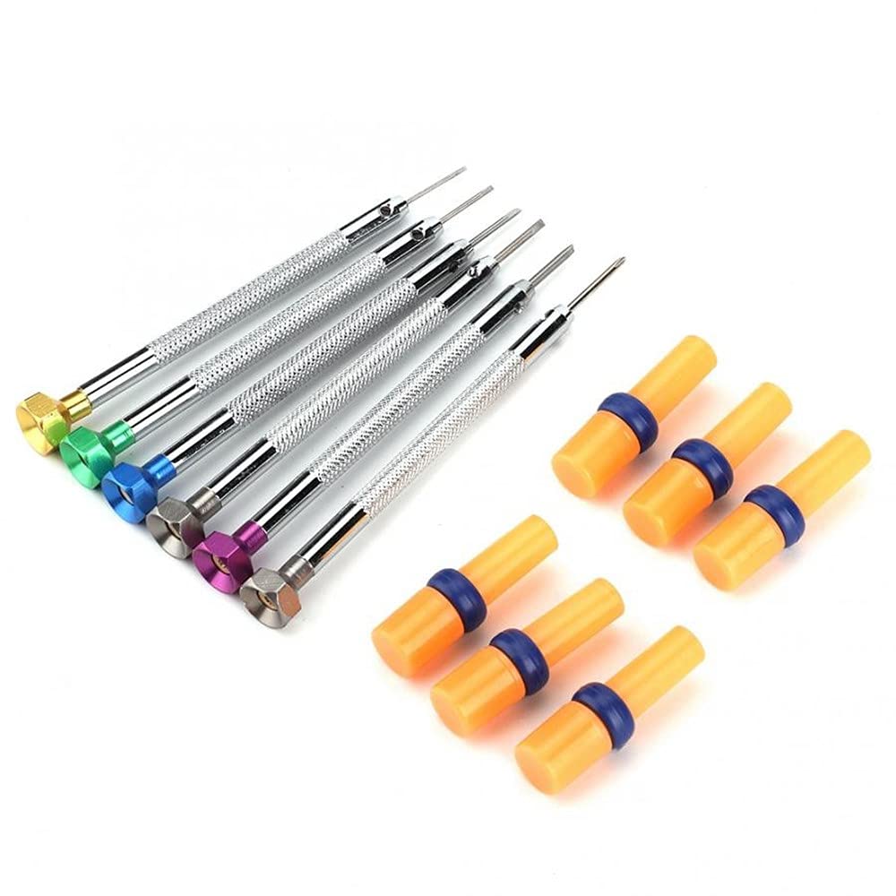 6 Sizes Set Precision Steel Flat Head Screwdriver Blade for Watch Jewelry Jewelry Watchmaker Tools Watchmaker Repair Tools + -0.8~-1.6