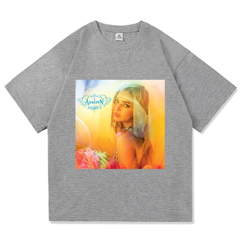 Addison Rae New Album Poster Print TShirt Fashion Men Women Cotton Fashion Harajuku Highstreet Top Oversized Casual Summer Tee