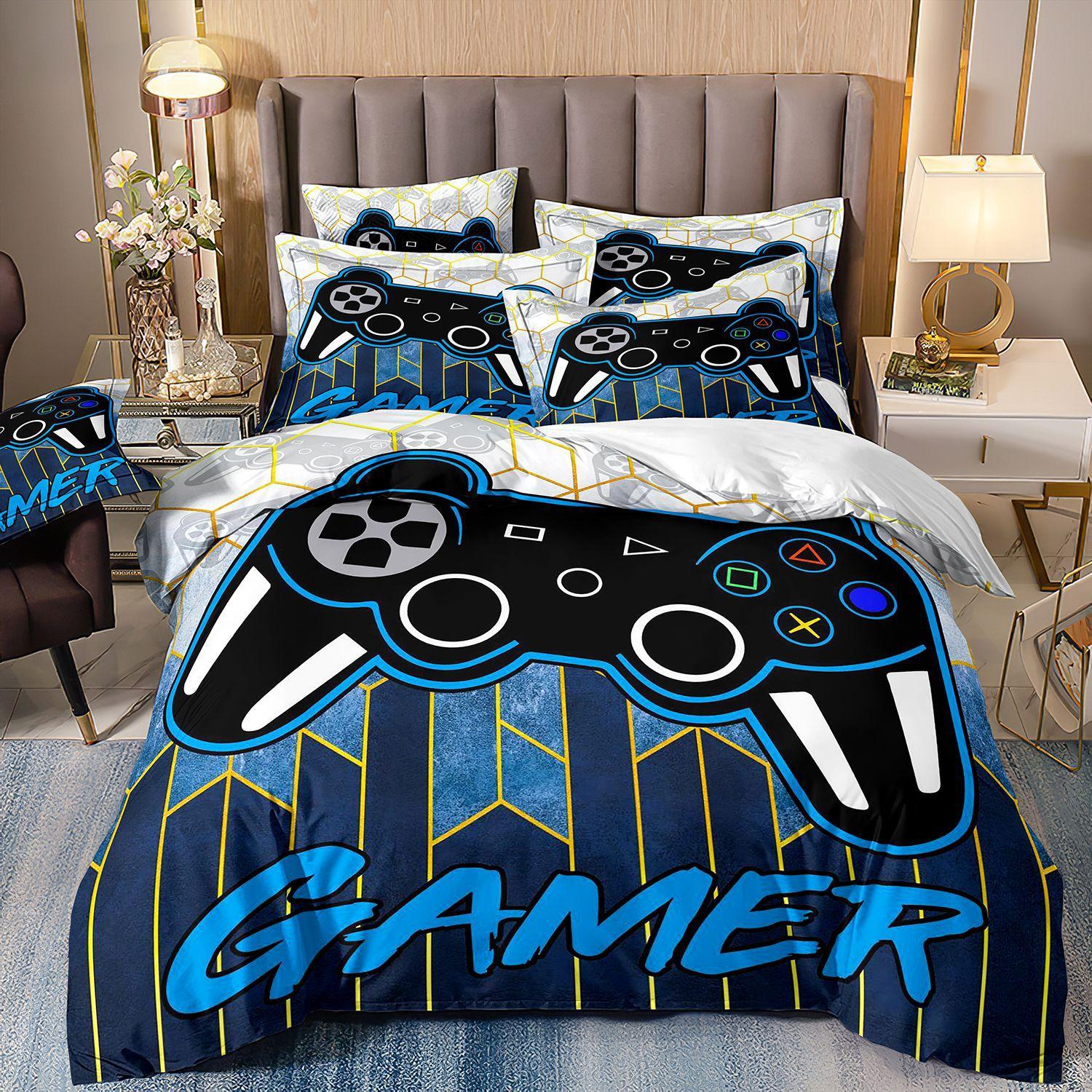 

New Three-Piece Gamepad 3D Digital Printing Bedding Kit EU Twin 135x200cm