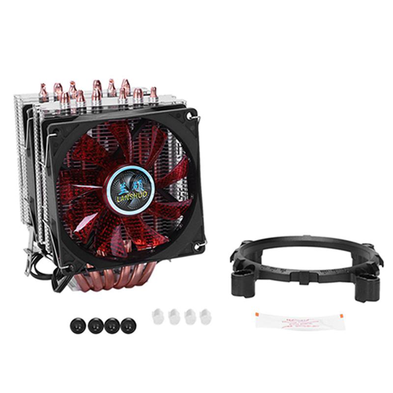 Buy Lanshuo 6 Heat Pipe 3 Wire With Light Double Fan Cpu Fan Radiator