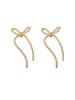 Elegant Bowknot Earrings: Sweet, Fashionable, Long Studs with a Luxurious High-End Feel