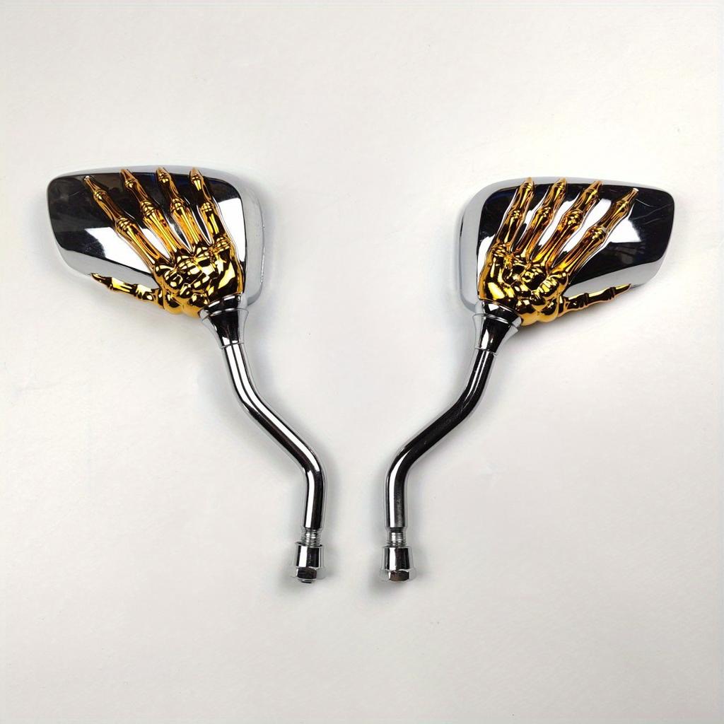 2 szt (Lewo prawo) Uniwersalny motocykl Lusterko wsteczne Chrome Motocykl Szkielet Czaszka Ręka Pazur Lusterko wsteczne Hulajnoga