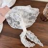 Foulard Triangolare da Donna in Pizzo Floreale: Elastico e Fascia per Capelli in Seta