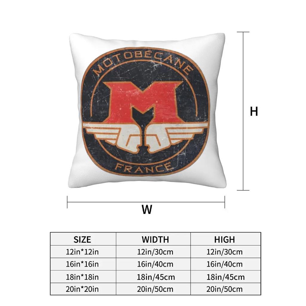 Motobecane Retro Badge 2 Pcs Square Pillowcase Pillow Cover Cushion Decor Comfort Throw Pillow For Home Sofa