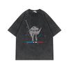 Übergroßes Anime-T-Shirt für Jungen 230g Baumwolle Vintage-Waschung Kurzarm Lässiges Oberteil