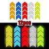 12 Pièces/Ensemble Bande Adhésive Réfléchissante Signal Flèche Avertissement Sécurité Autocollant pour Pare-chocs de Voiture Coffre Réflecteur Bande de Danger Accessoires Moto