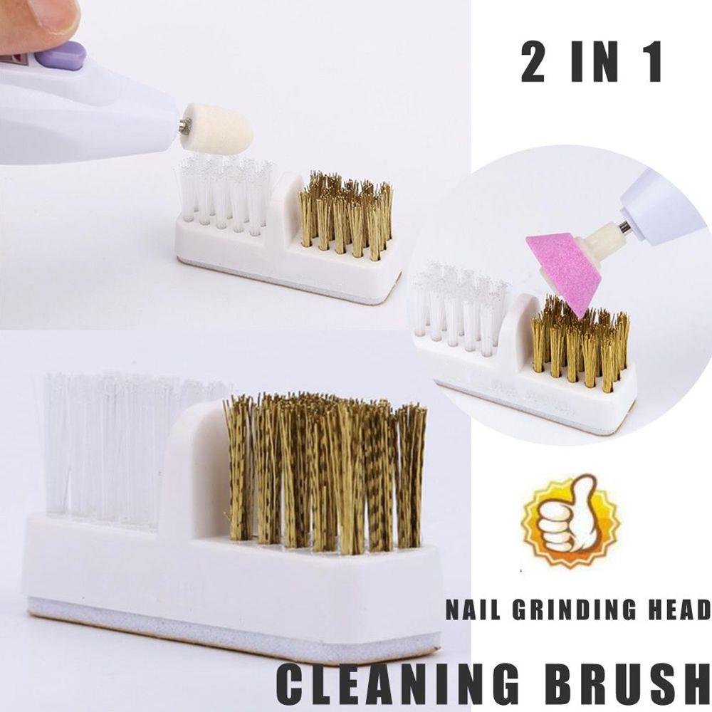 Nail Drill Bit Cleaning Brush Copper Wire Remove Dust Cleaning Case Hard Drill Grinding Head Soft Brush Cleaner Nail Art Tool