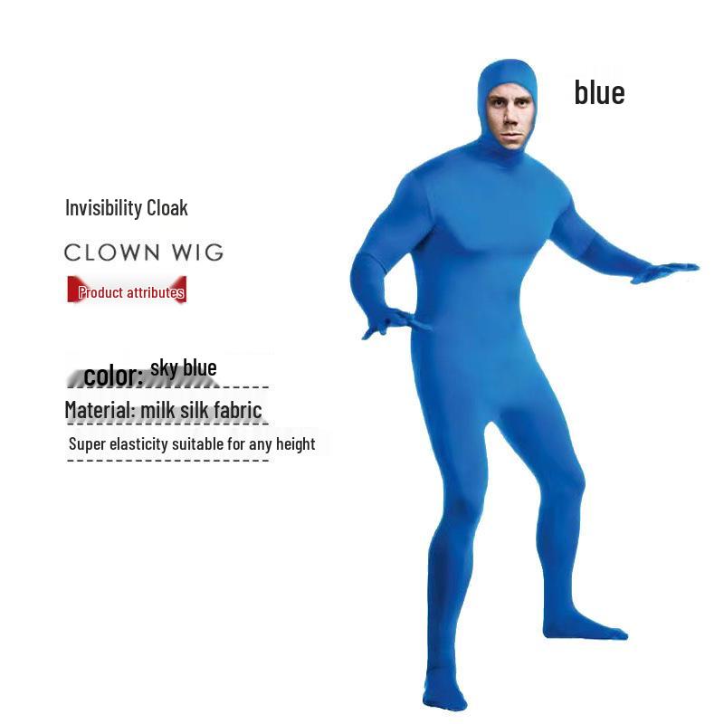 Herren Schwarzer Ninja Cosplay Anzug - Erwachsener Halloween Unsichtbarkeits-Jumpsuit für Bühnenauftritte.