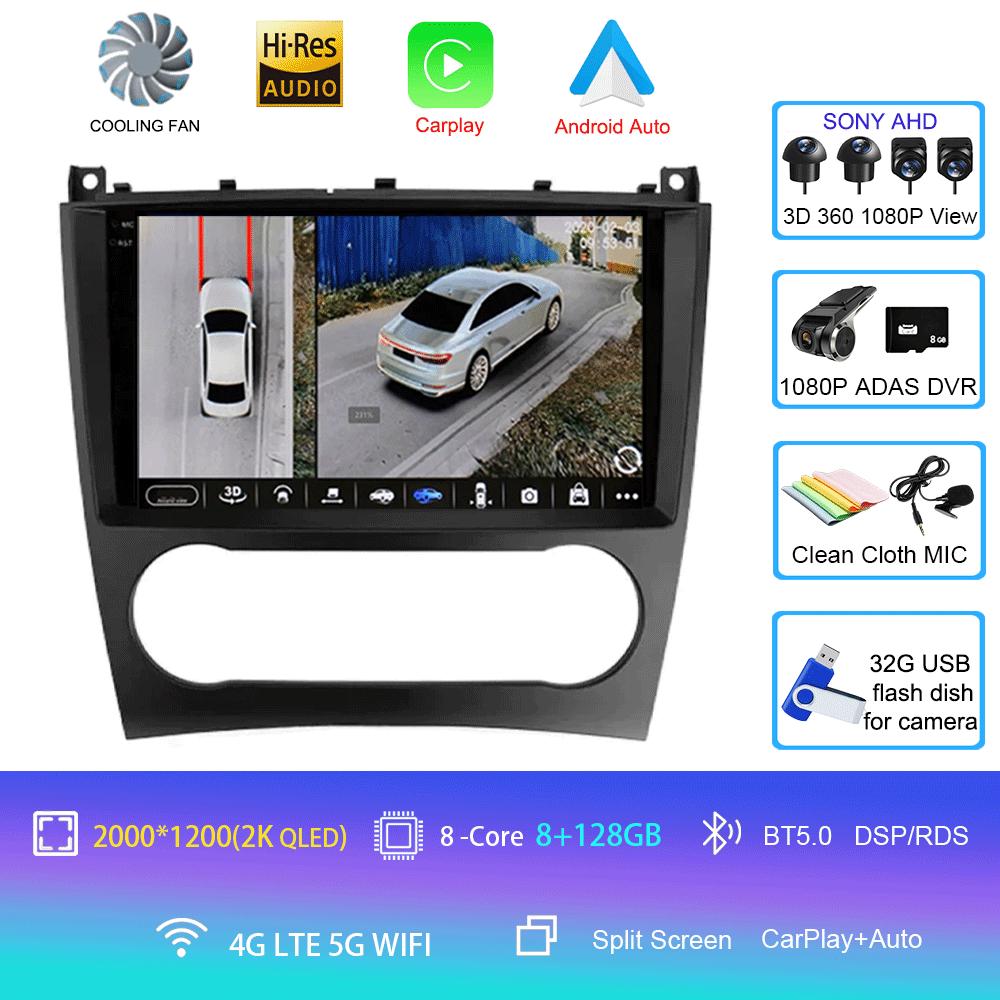 Android 14 Pentru Mercedes Benz W203 W209 C180 C200 C220 C230 2005 - 2009 Player Video Radio Auto Stereo Navigație GPS Carplay AUTO