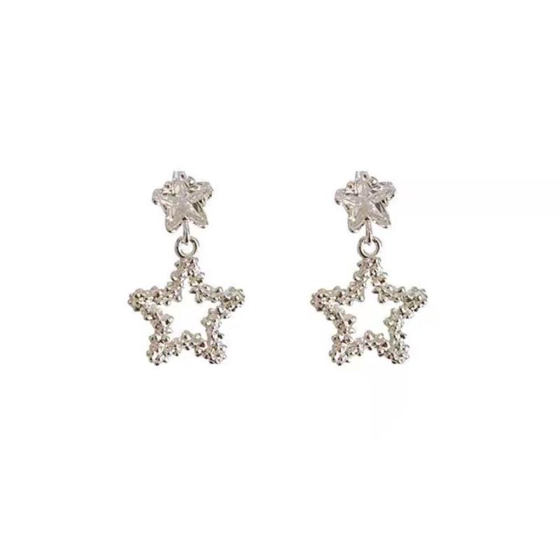 Exquisite and Fashionable Hollow Star Pendant Earrings, Suitable for Women's Daily Wear, Party Jewelry Gifts