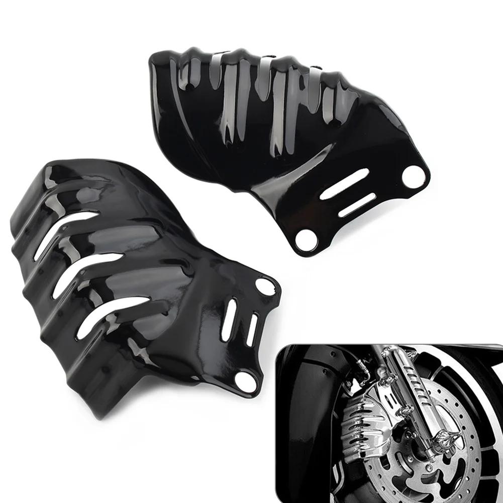 1Pair Black/Chrome For Harley Touring Road Glide Ultra FLTRU Motorcycle Steel Front Brake Caliper Covers