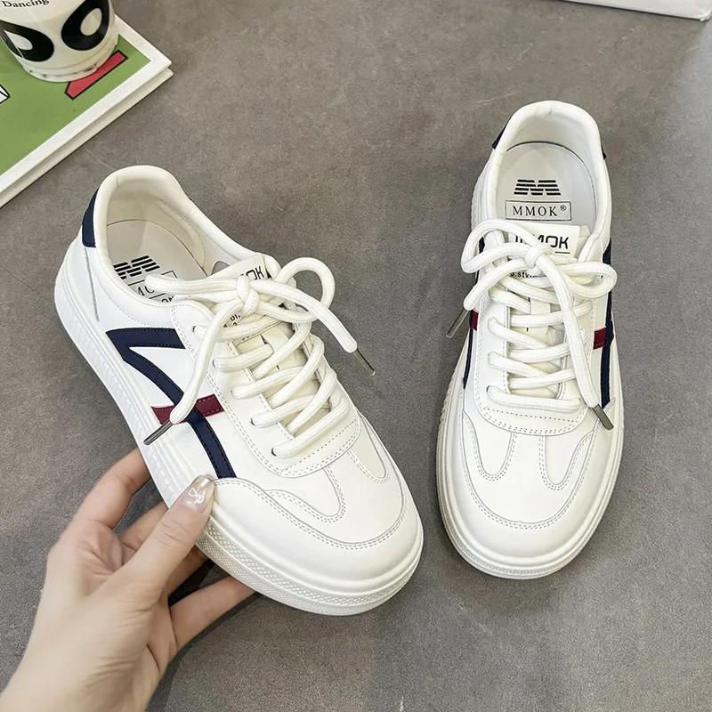 Fashion New Women Breathable Casual Lightweight Sneakers Lace-up Vulcanized Shoes Ladies Soft Sole Wear-Resistant Sneakers Female Shoes