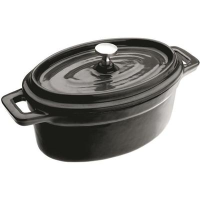 Ibili 726015N Mini-Cocotte Oval Schwarz 15x10x6 cm