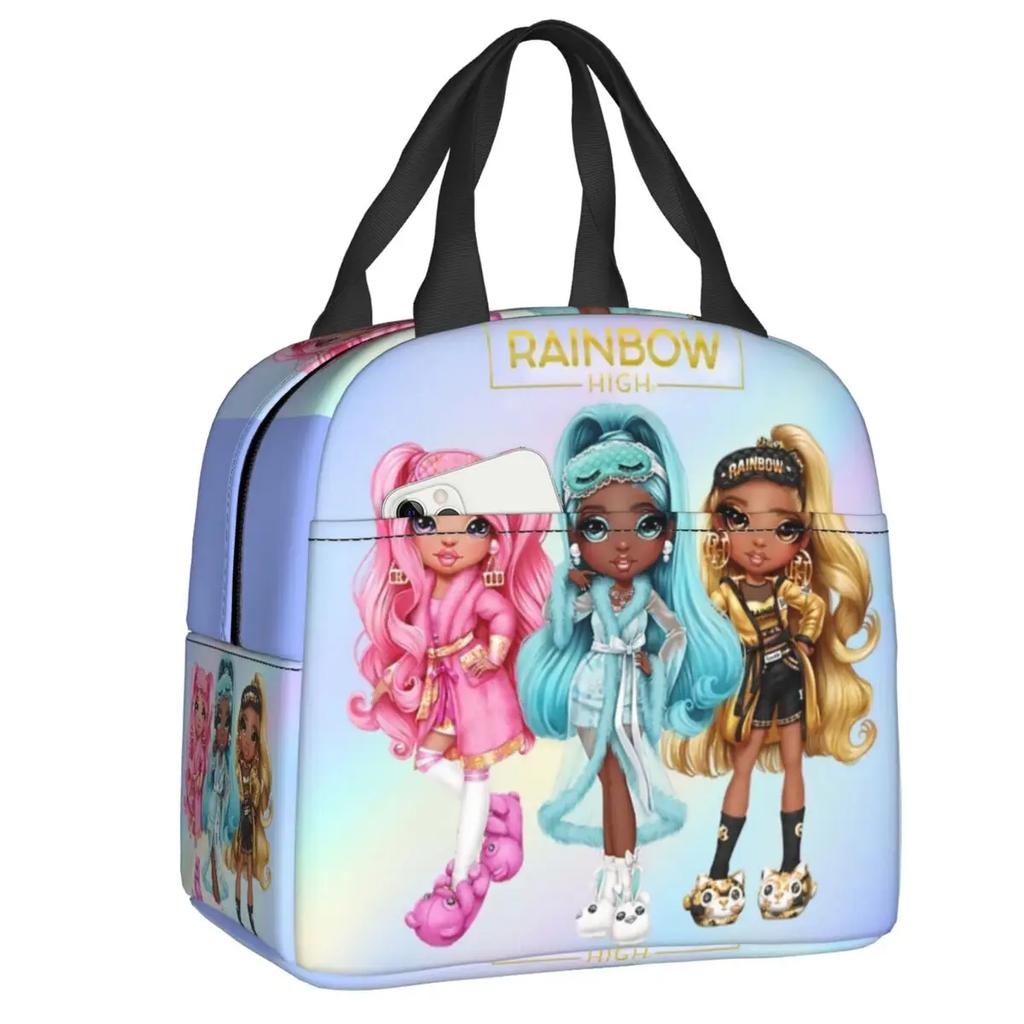 Rainbow High Isolierte Lunch-Tragetasche für Damen Sunny Madison Tragbare Kühltasche Thermische Lebensmittel-Lunchbox Outdoor Camping Reisen