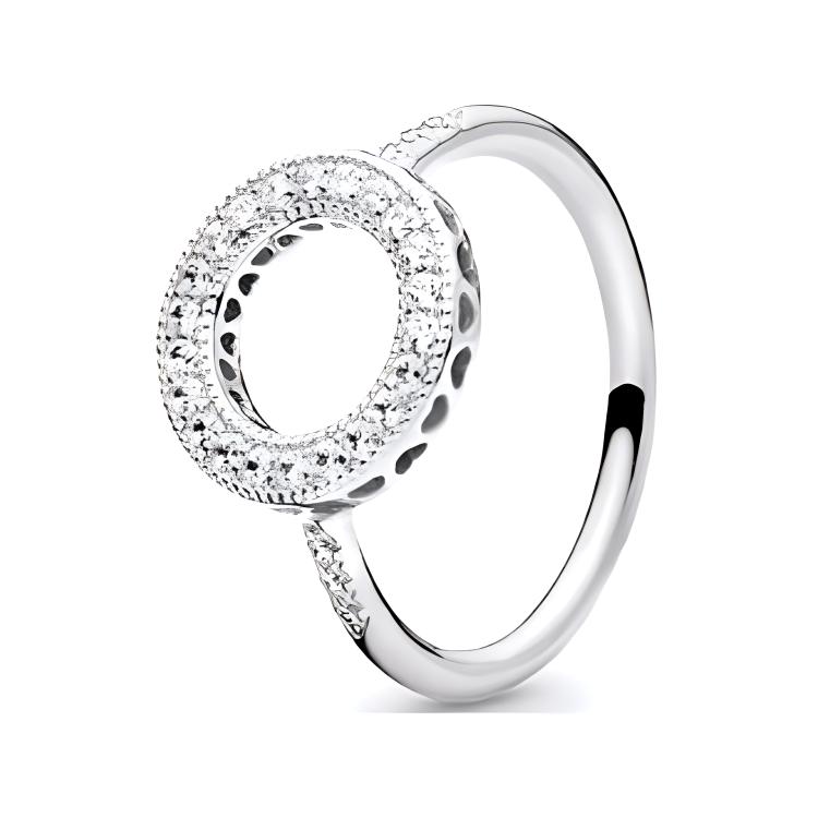 Pandora Heart Shaped Edge Design Ring Women rings Silver 191039CZ Box,50