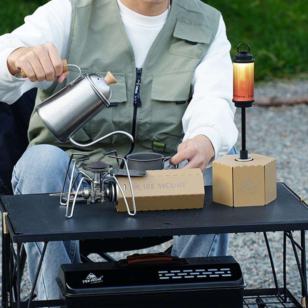 Camping Gas Can Case Anti-Fall Gas Canister Protective Cover Metal Fuel Cylinder Storage Case for Outdoor Camping