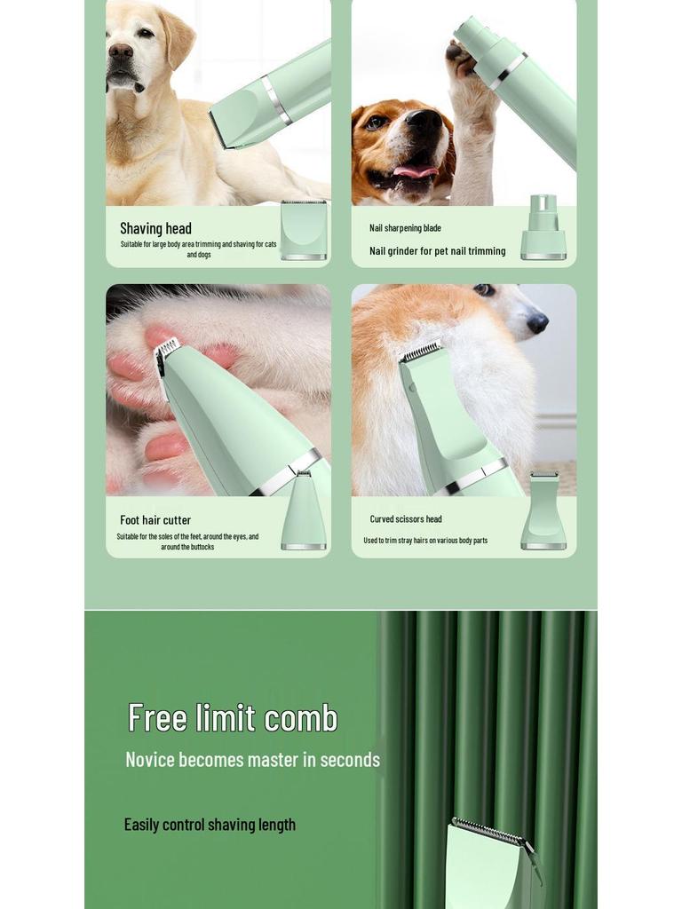 Quiet Rechargeable Pet Shaver & Paw Trimmer for Cats