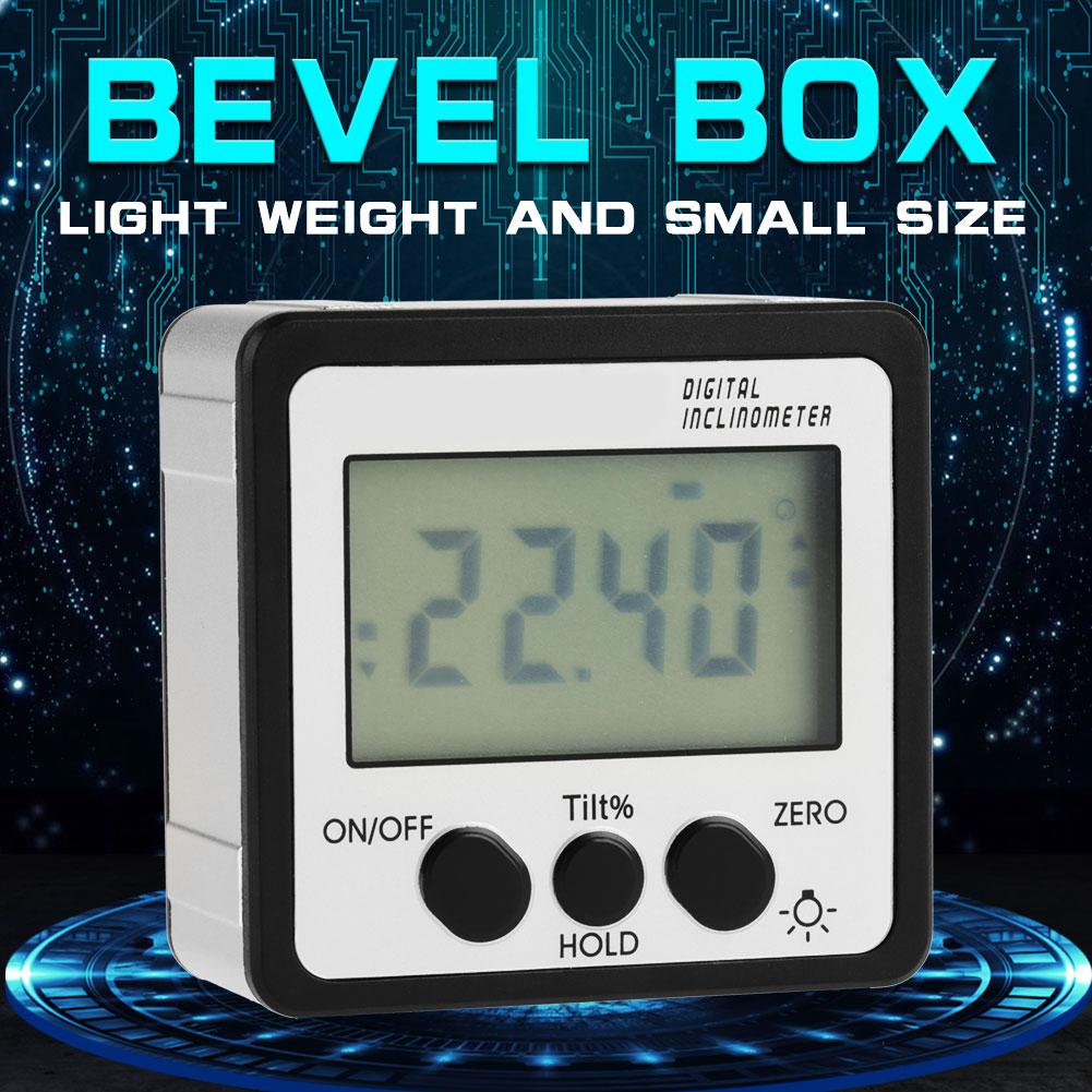 Digital Magnetic Inclinometer Angle Gauge Meter Protractor 4 X 90 Degrees  (Silver)