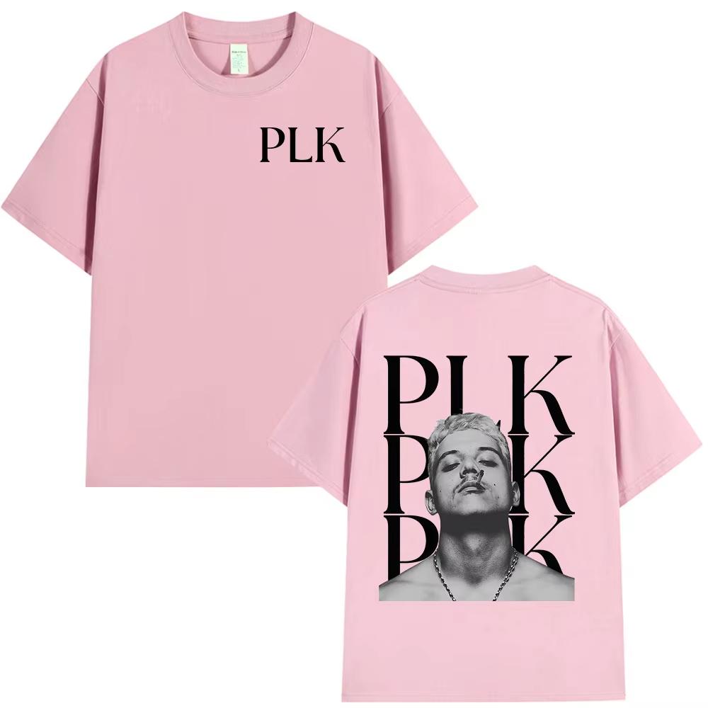 Rapper PLK portrait graphics 100Cotton music Tshirt Men 2026 New Summer Hip hop unisex ventilate Short sleeve shirt fan gifts