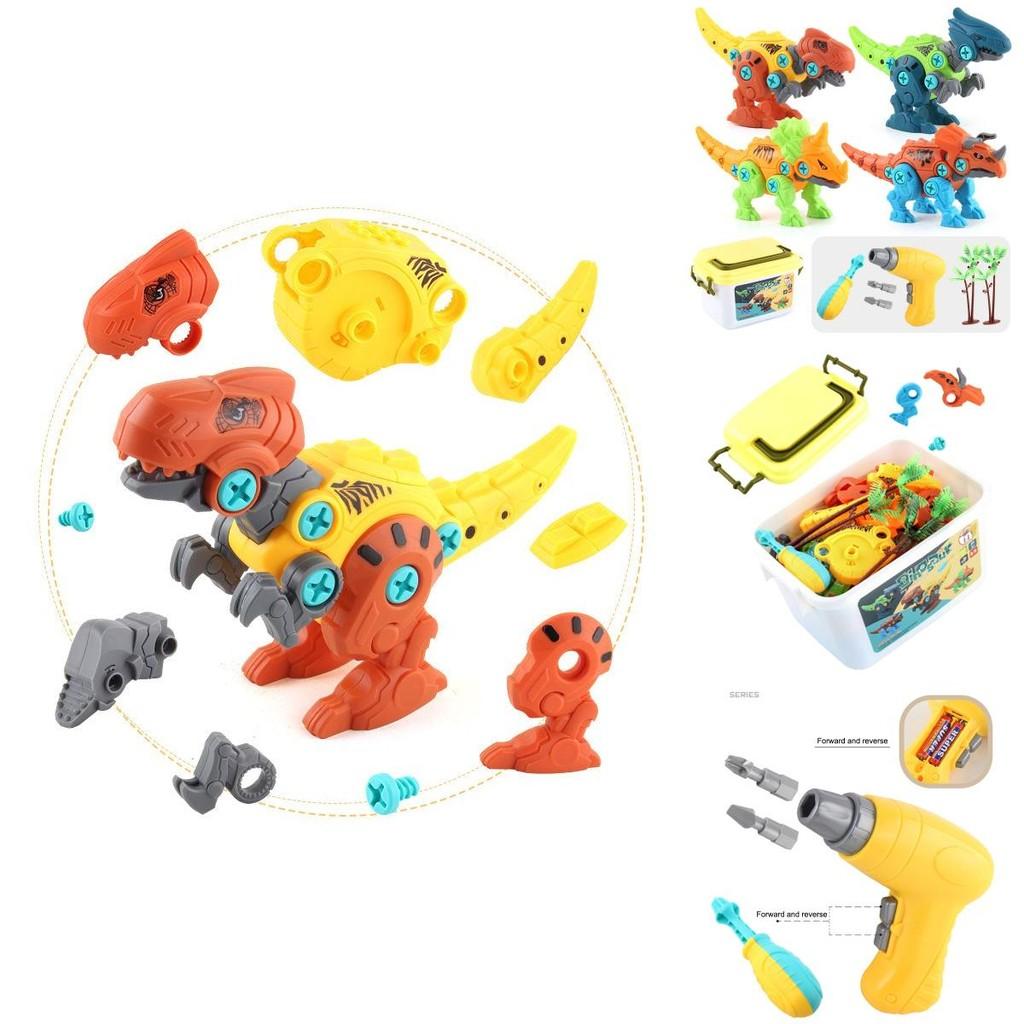 Dinosaur Toys For Kids Take Apart Build Set With Electric Drill And Storage Box