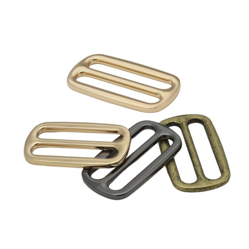 Metal Three Glide Slide Buckle 1Pcs Wear Resistant for DIY Leather Craft Gift Bag Strap Belt Decorative Webbing