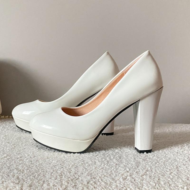 Fashion Women's Fashion Thick Heel Shoes Spring New Style Round Head Shallow Mouth Set Foot Waterproof Platform High Heels