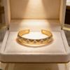 Korean Geometric Open Cuff Bracelet in Gold & Silver