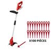 Lame de rechange - Phonillico® - Compatible Einhell GE-CT 18 Li - Pack de 100 - 9 cm - Nylon