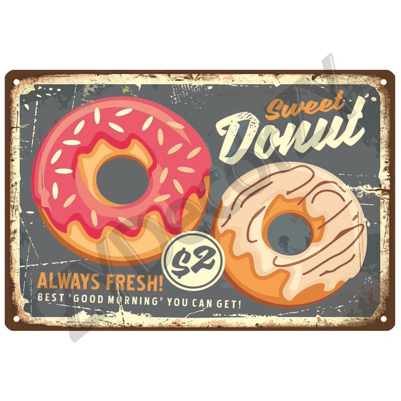 Pizza Retro Tin Sign Poster Vintage Wall Posters Metal Sign Decorative Wall Plate Kitchen Plaque Metal Vintage Decor Accessories