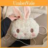 Plush Bunny Small Shoulder Bag For Daily Casual Use With Pearl Chain Strap