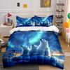 Polar Bears Under Northern Lights Bedding Duvet Cover Set  (1*Duvet Cover 2*Pillowcases, Without Duvet Insert)