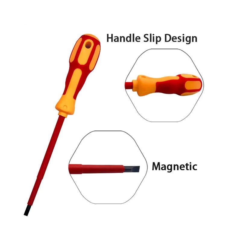 9-in-1 Insulated Screwdriver Set - Multifunctional Phillips & Slotted Electrician Tool Kit