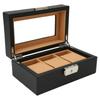 Watch Display Holder Stylish Light Luxury 3 Slots Lockable Dustproof Watch Case with Glass Plate