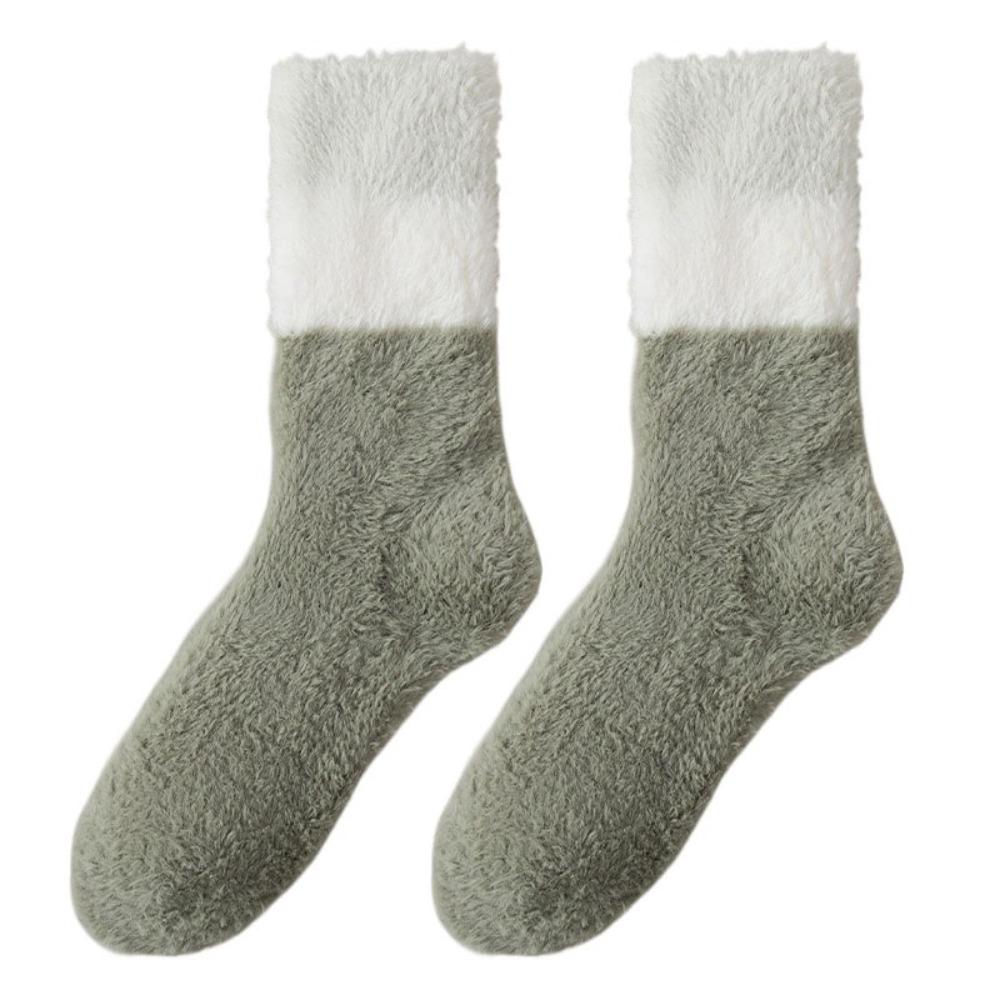 Winter Coral Fleece Socks Sleeping Mid Tube Socks Women Floor Plush Socks  For Female Men