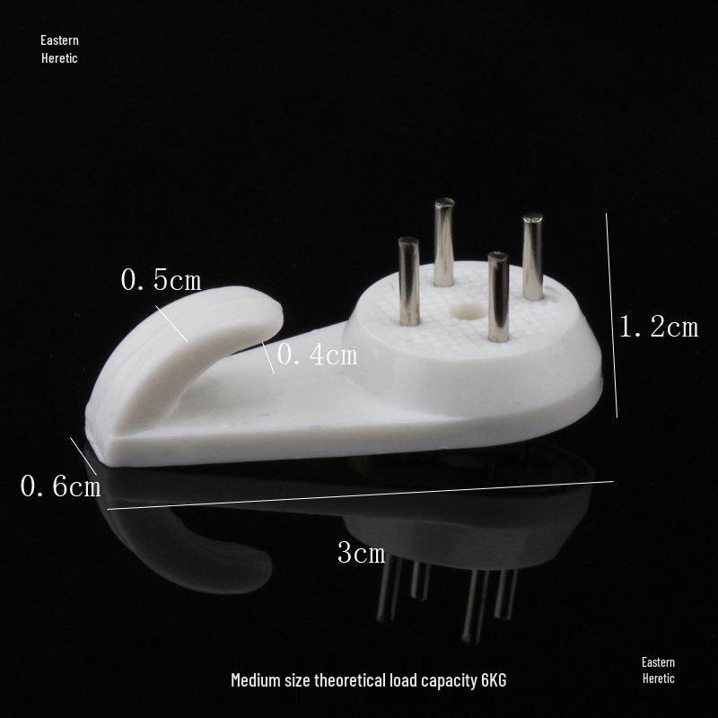 50-Pack ABS Medium Wall Hook Nails Set for Hanging Frames, White - Free Shipping